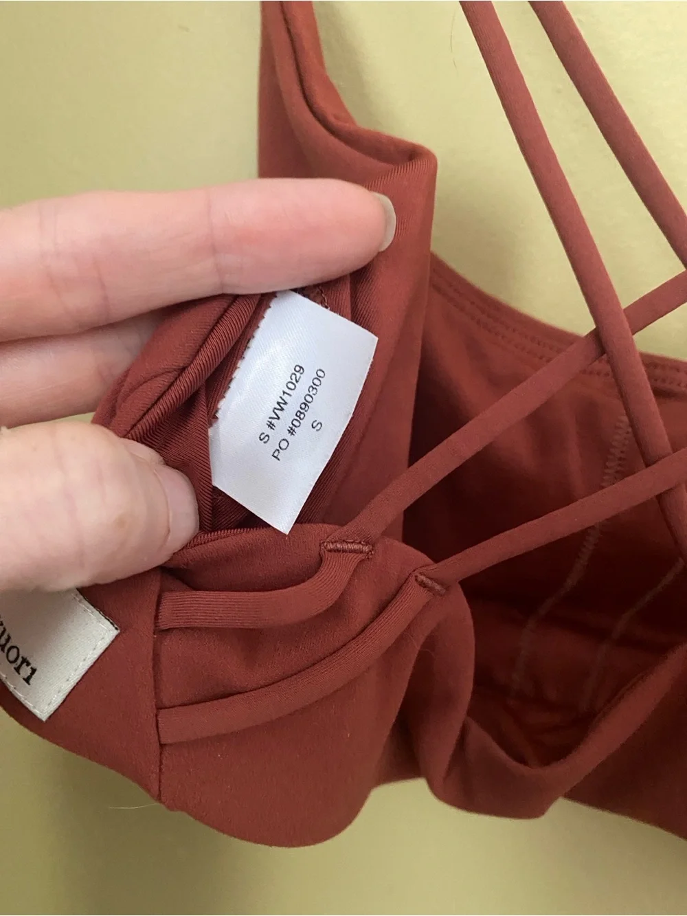 Tempo Strappy Bralette Crop Top - Rust Red, Size Small